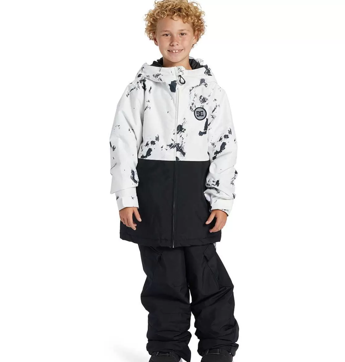 DC Shoes Boy'S Basis Print Technical Snow Jacket Black Tree Runs-Kids Snow