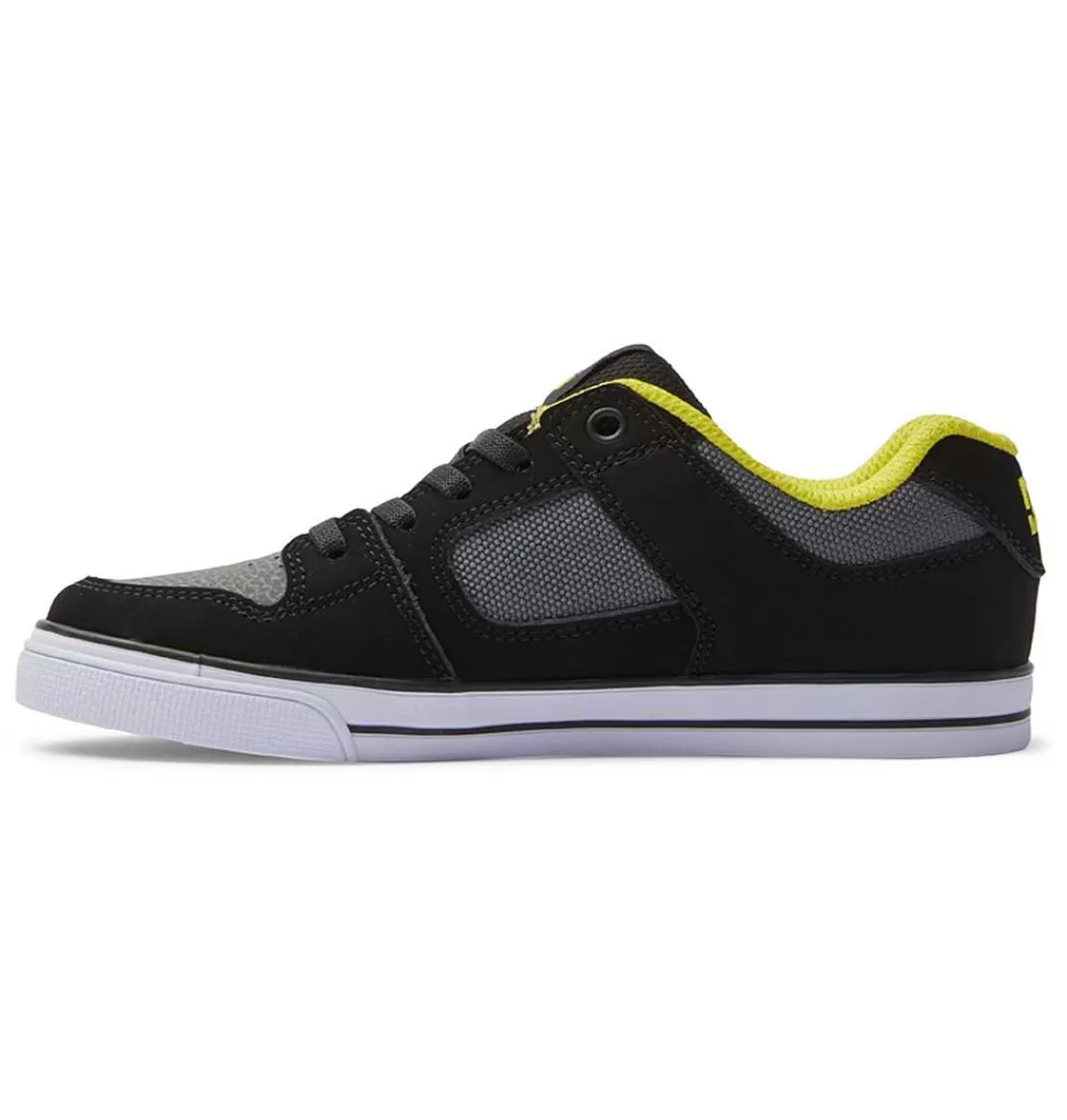 DC Shoes Boy'S Kids' Pure Elastic Lace Shoes Black/Lime Green-Kids Sneakers