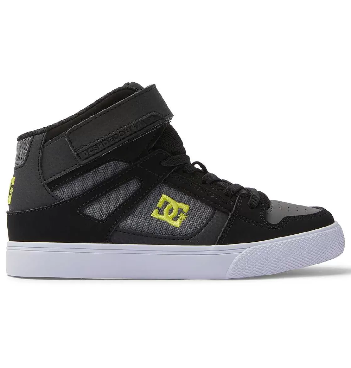 DC Shoes Kid'S Pure High Elastic Lace High-Top Shoes Black/Black/Black-Kids Sneakers