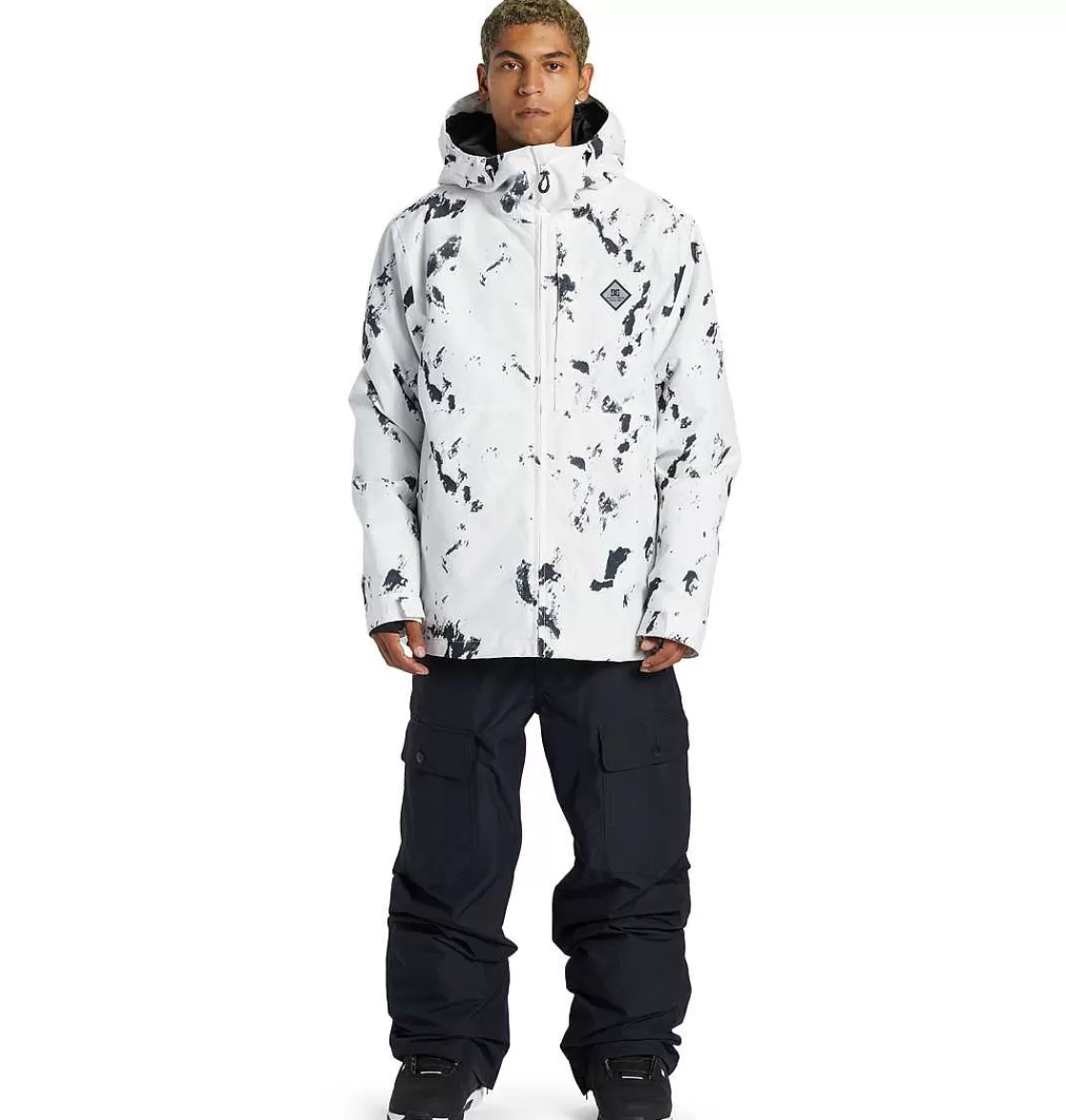 DC Shoes Men'S Basis Print Technical Snow Jacket Black Tree Runs-Men'S Snow