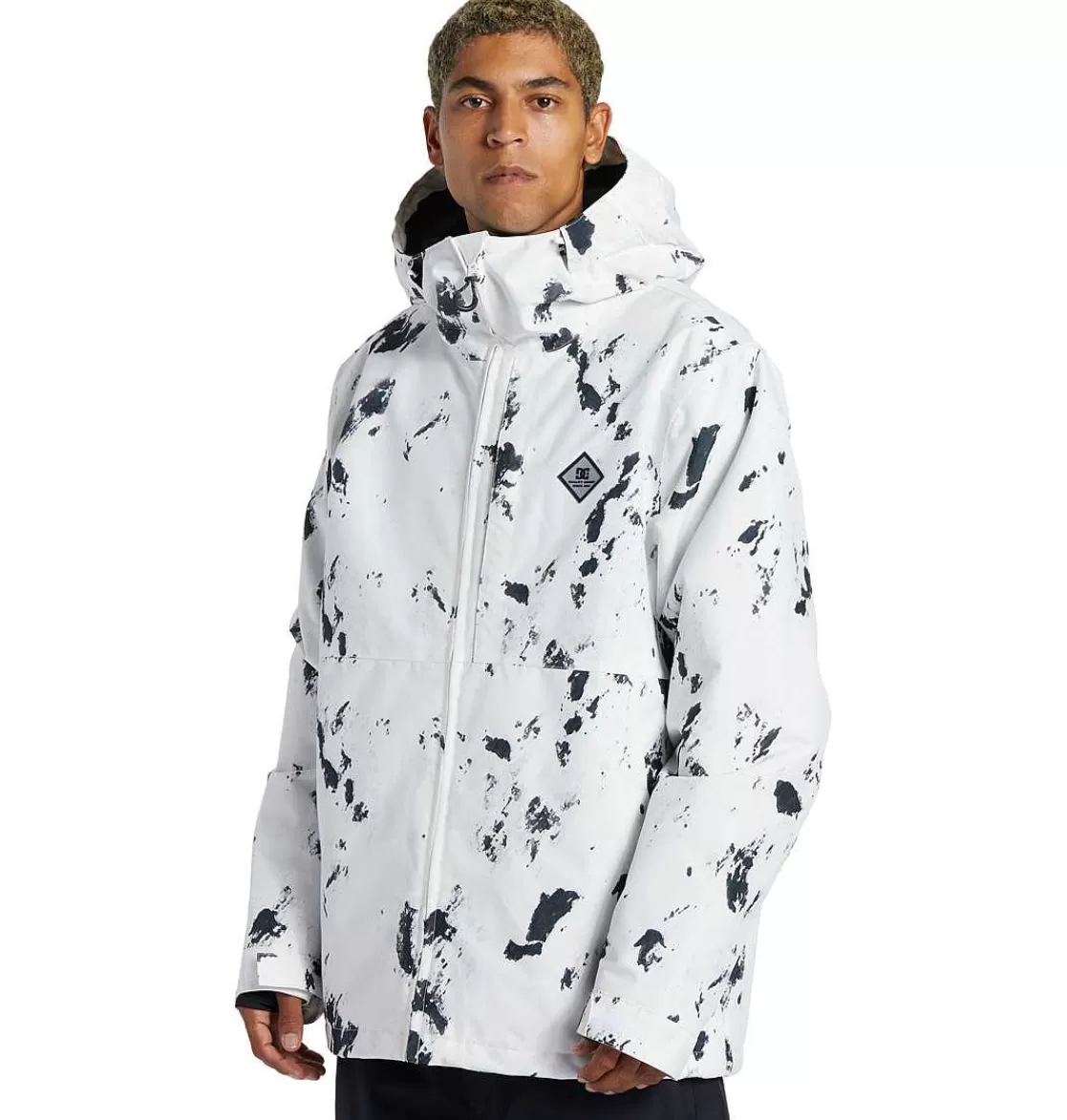 DC Shoes Men'S Basis Print Technical Snow Jacket Sand Stone-Men'S Snow