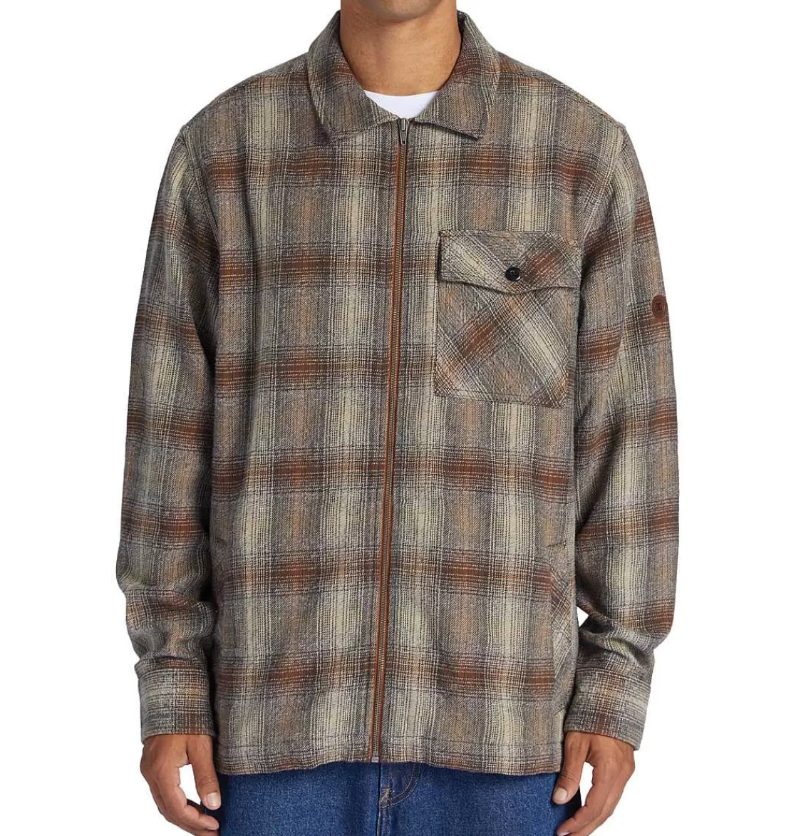 DC Shoes Men'S Canyon Long Sleeve Shirt Bison/ Plaza Toupe Plaid-Men Shirts & Flannels