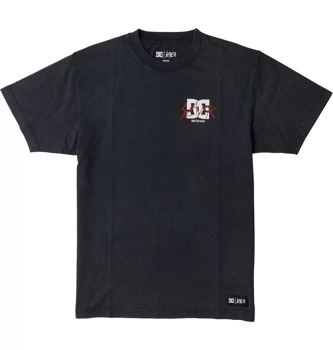 DC Shoes Men'S Dc X Slayer 1981 T-Shirt Black Acid Wash-Men T-Shirts