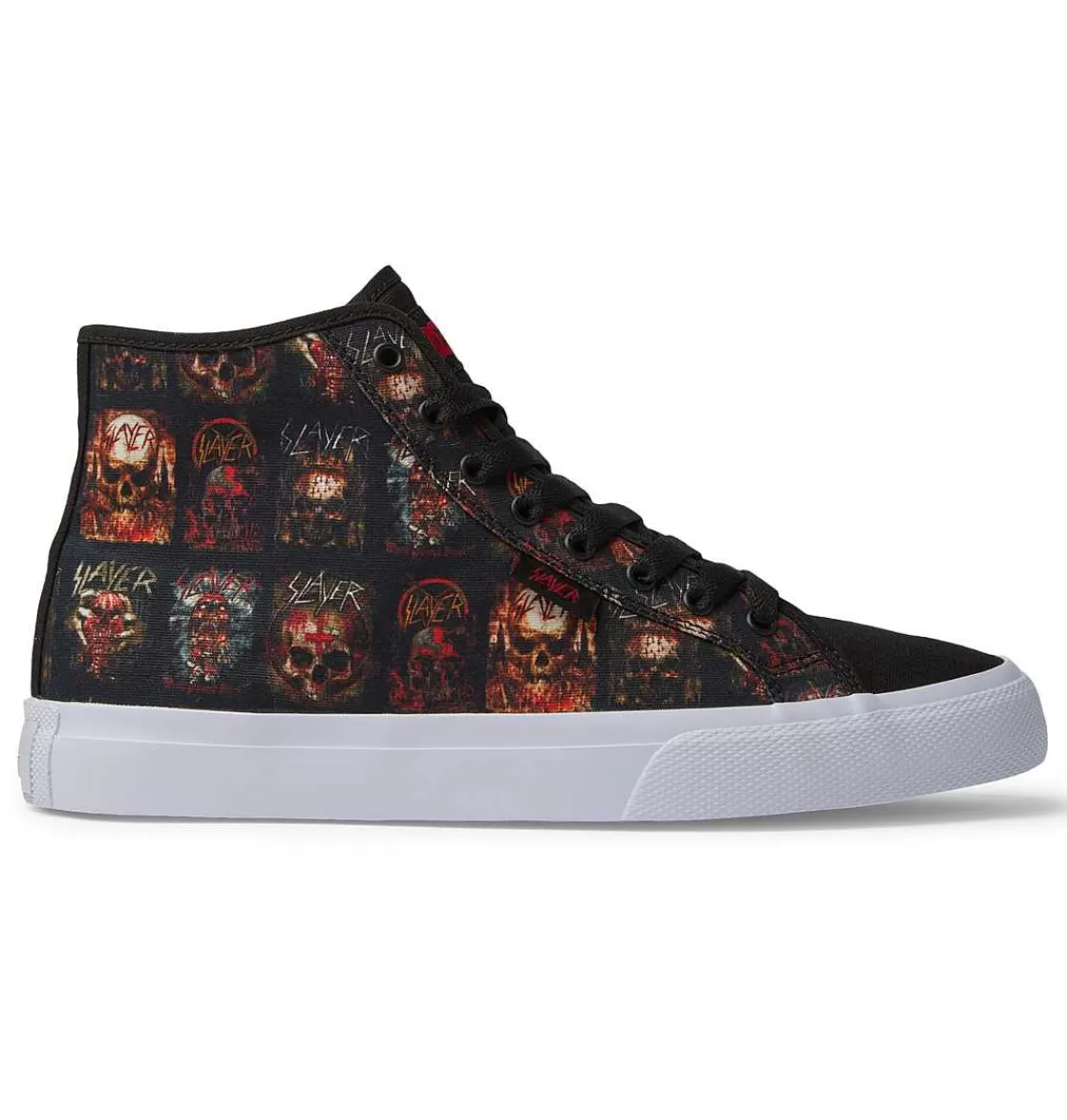 DC Shoes Men'S Dc X Slayer Manual Hi High-Top Shoes Black/White Print-Men Sneakers