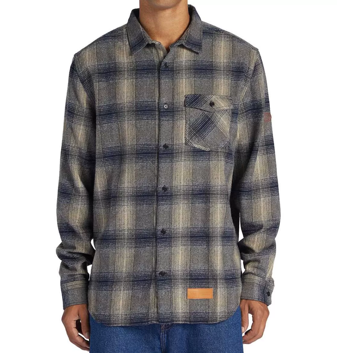 DC Shoes Men'S Marshal Flannel Long Sleeve Shirt Capers/ Plaza Toupe Plaid-Men Shirts & Flannels