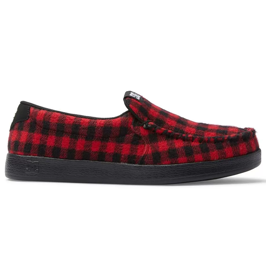 DC Shoes Men'S Villain Slip-On Shoes Black/Red Plaid-Men Sneakers