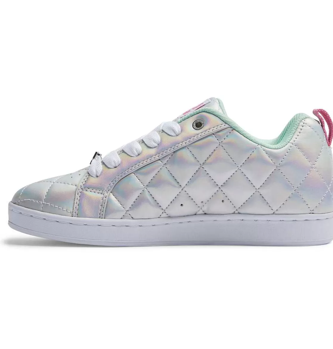 DC Shoes Women'S Court Graffik Se Shoes White/Metallic Silver/Pink-Women Sneakers