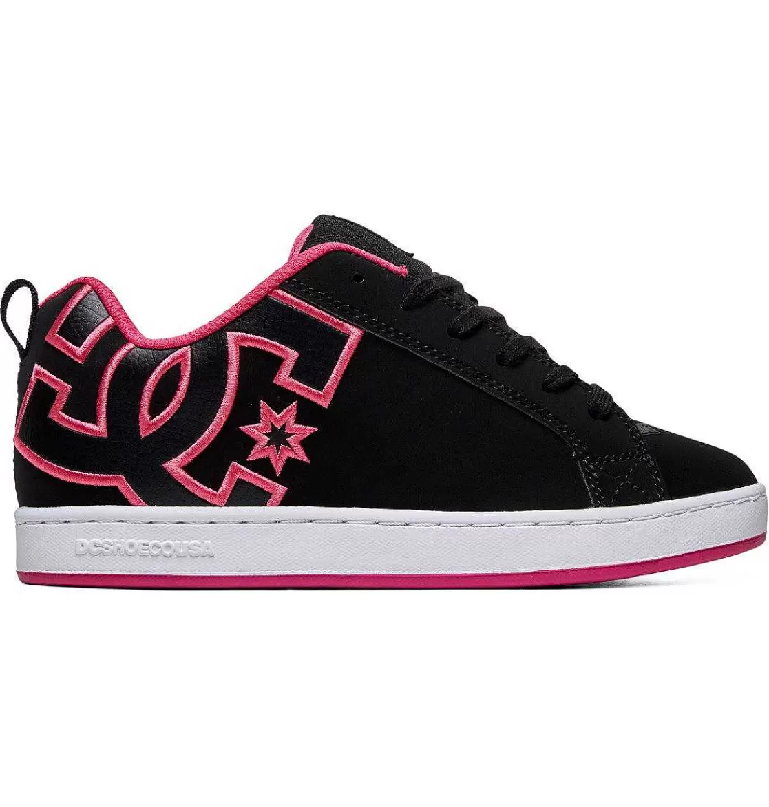 DC Shoes Women'S Court Graffik Shoes Black/Hot Pink-Women Sneakers