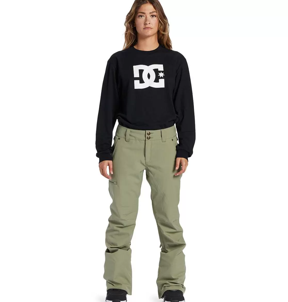 DC Shoes Women'S Viva Technical Snow Pants Oil Green-Women'S Snow